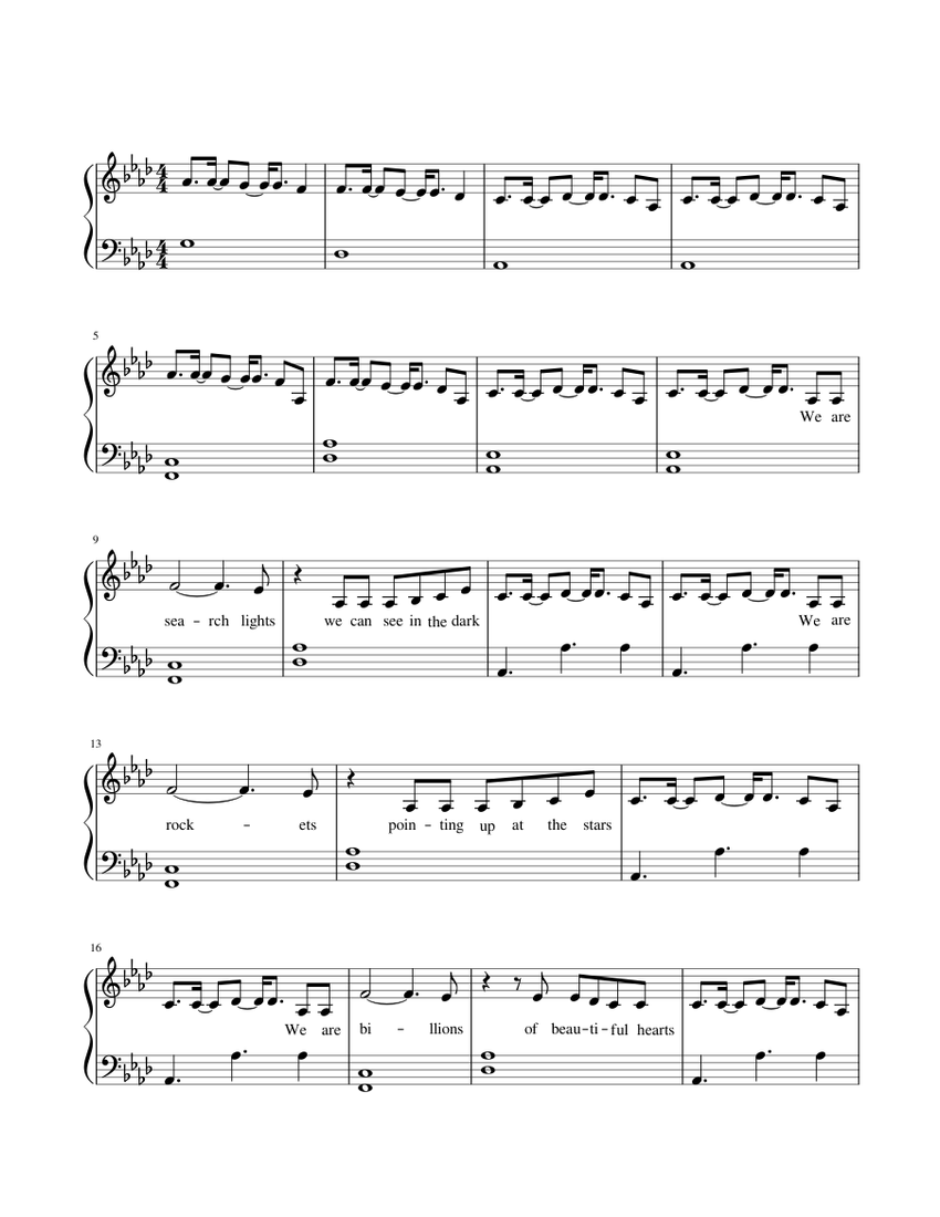 What About Us Sheet music for Piano Download free in PDF or MIDI