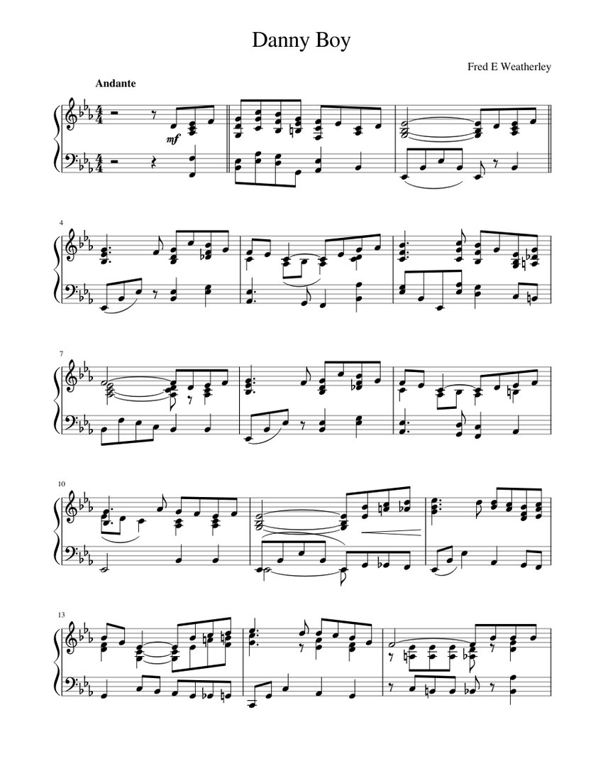 Danny Boy Sheet music for Piano (Solo) | Musescore.com