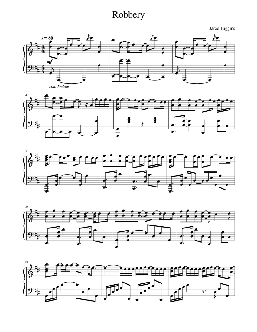 Robbery by Juice WRLD Sheet music for Piano | Download free in PDF or
