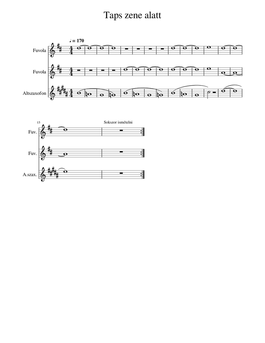 Taps zene alatt Sheet music for Flute, Saxophone (Alto) (Mixed Trio