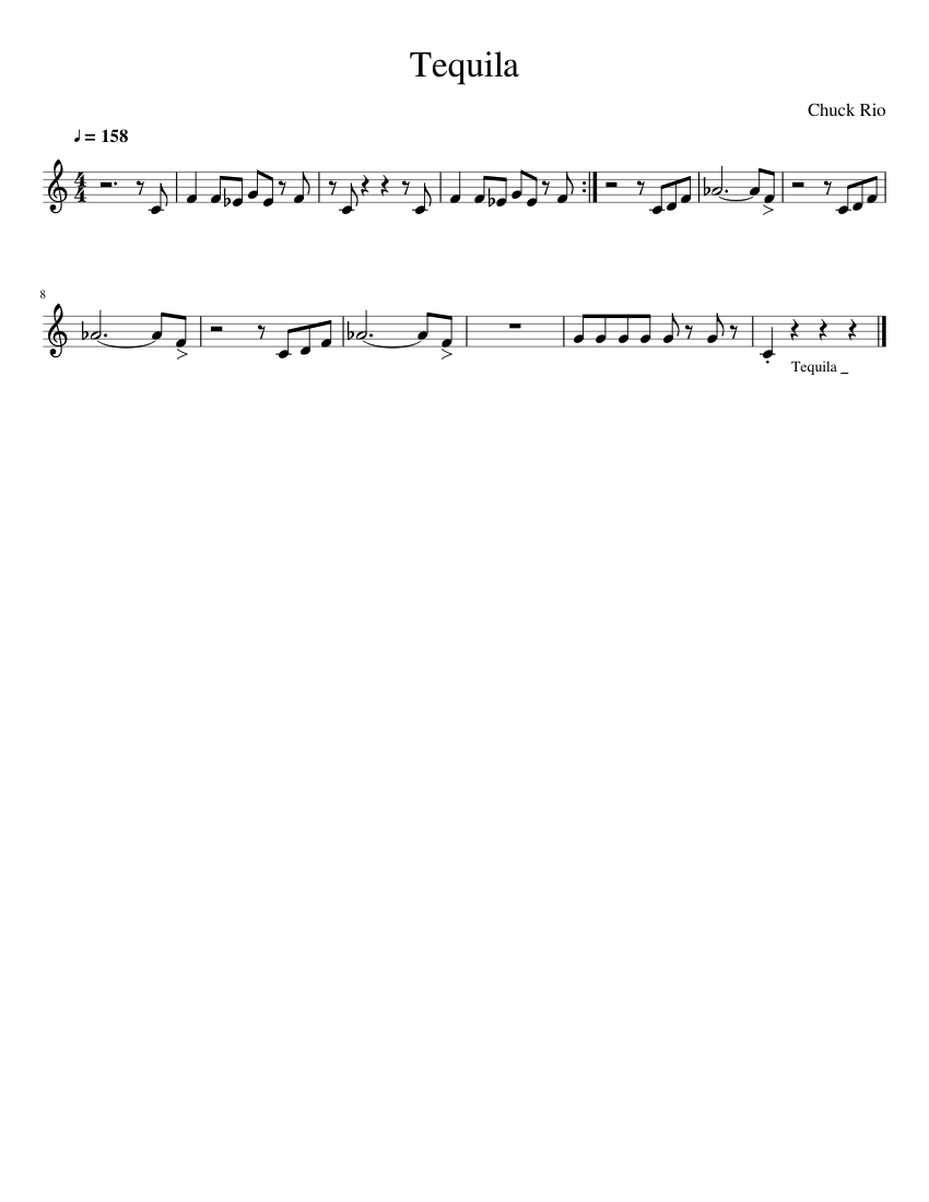 Tequila Sheet music for Download free in PDF or MIDI