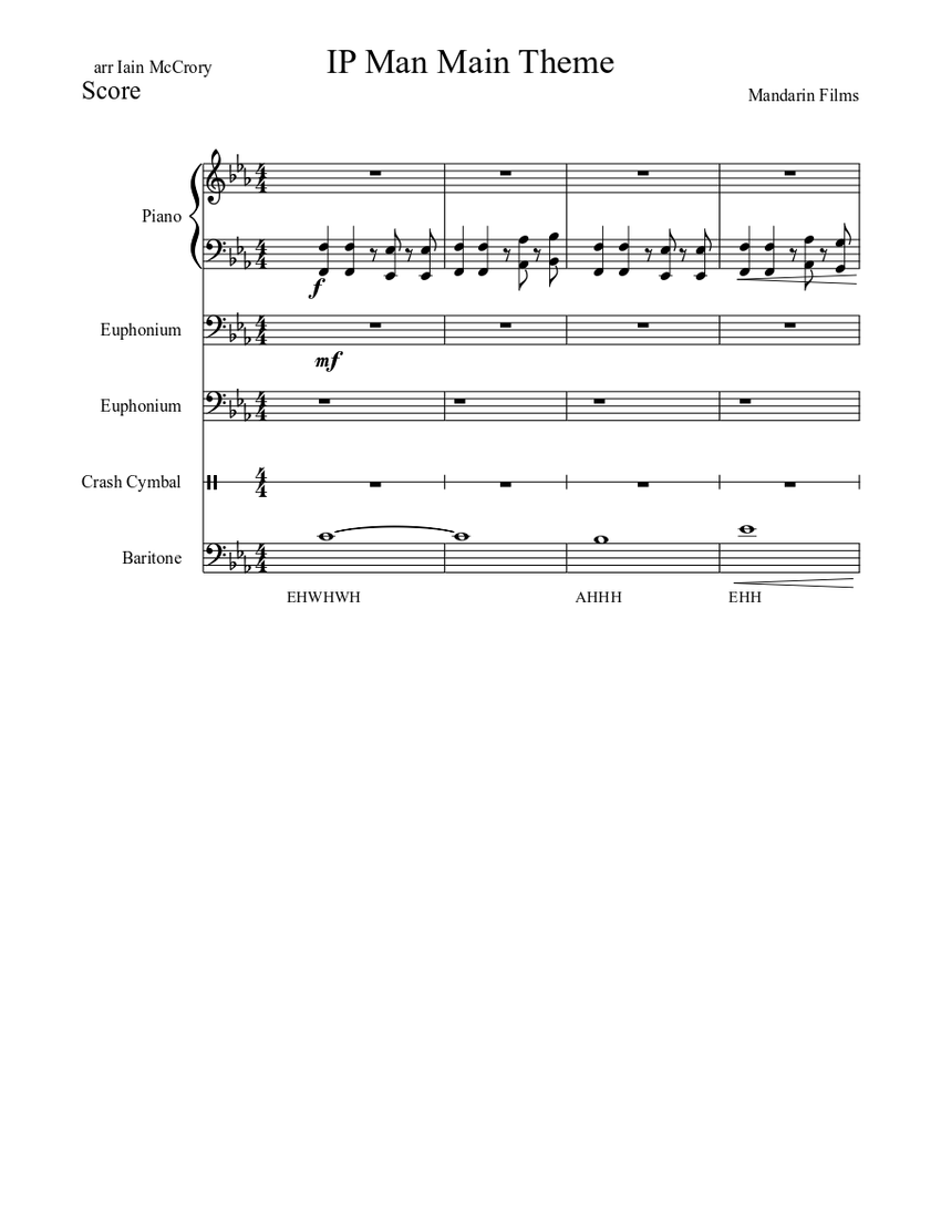 Ip Man Main Theme Sheet Music For Piano Solo Musescore Com - ip man roblox