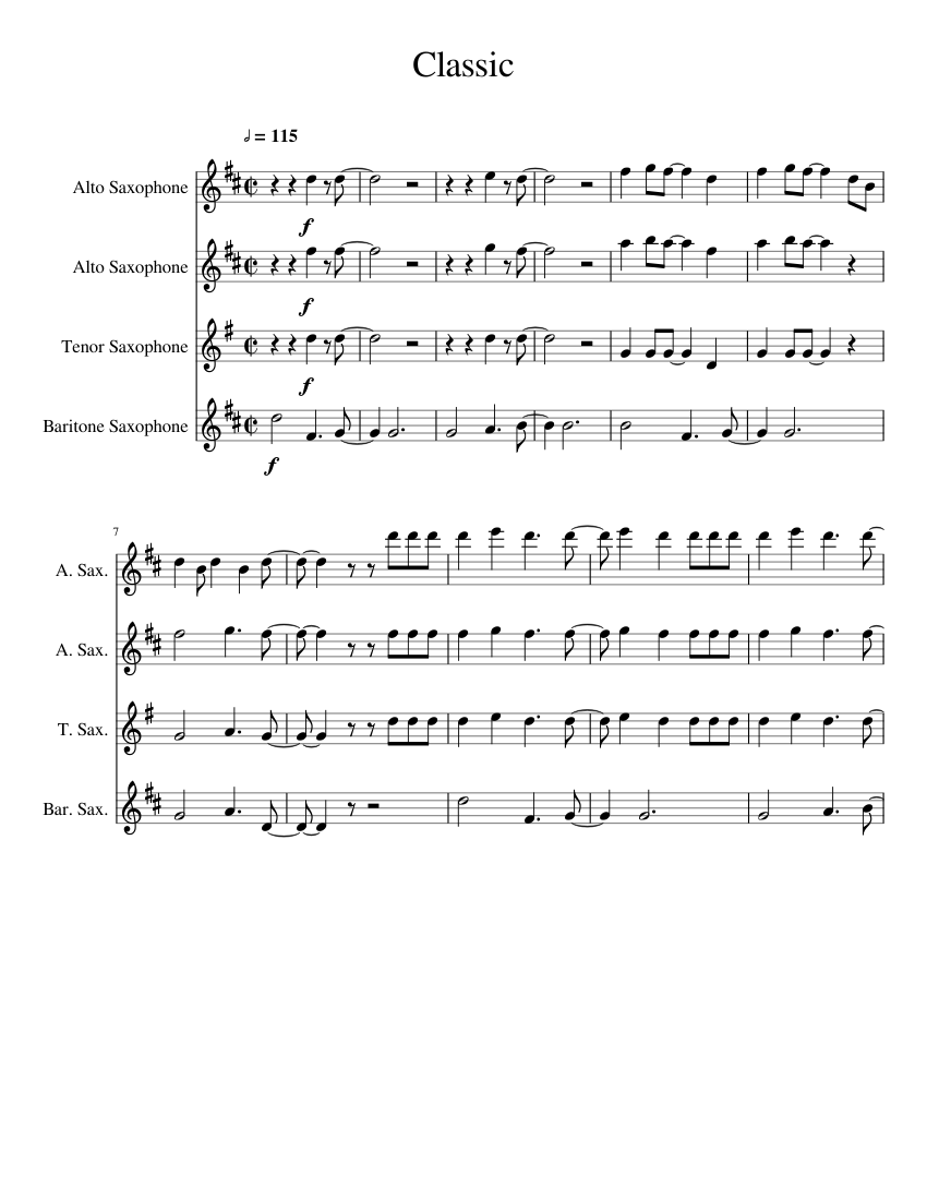 Classic MKTO Sheet music for Alto Saxophone, Tenor Saxophone