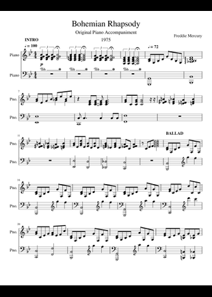 Bohemian Rhapsody Piano Original