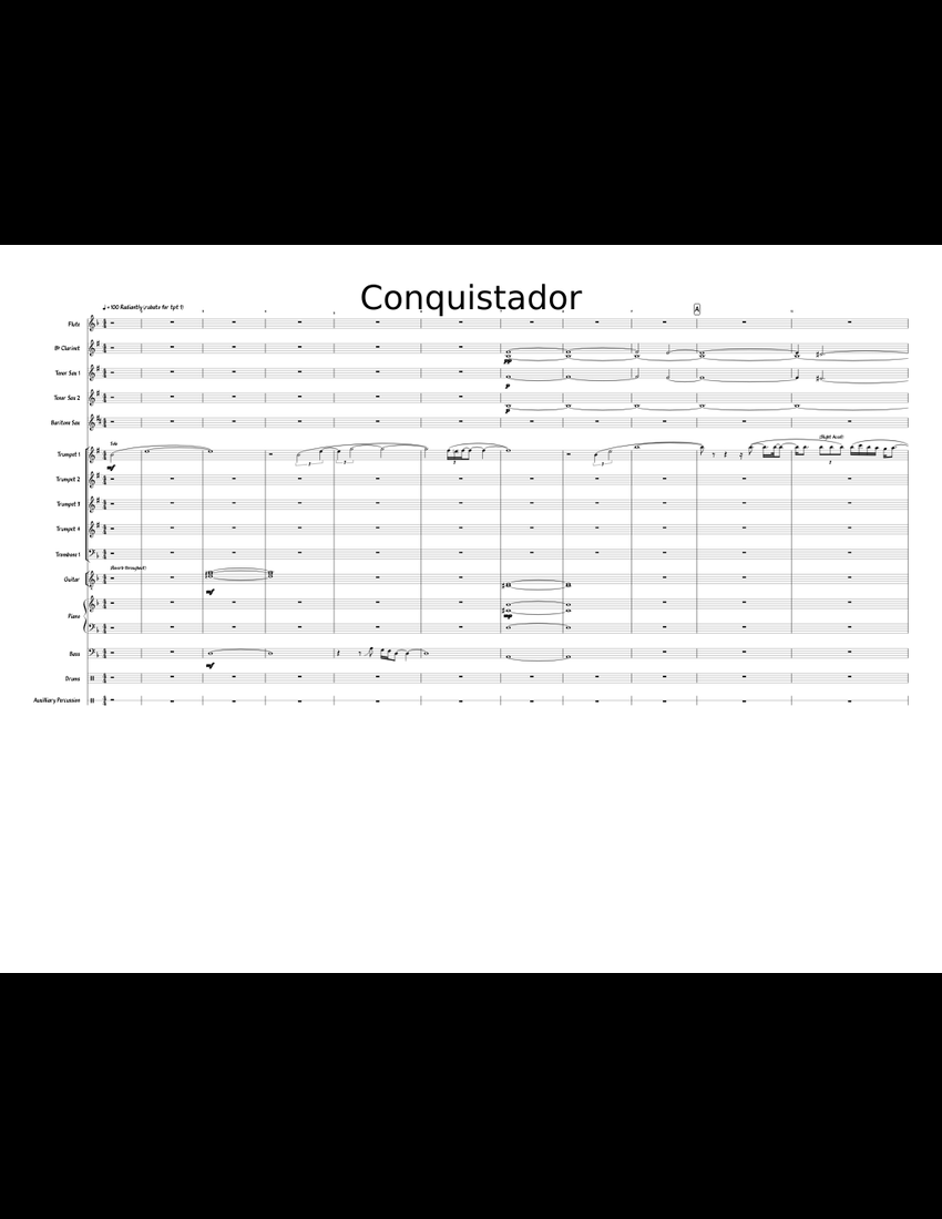 Conquistador maynard ferguson sheet music for Flute, Clarinet, Piano ...