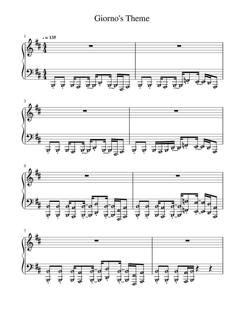 Giornos-Theme Sheet music for Piano (Solo) | Musescore.com