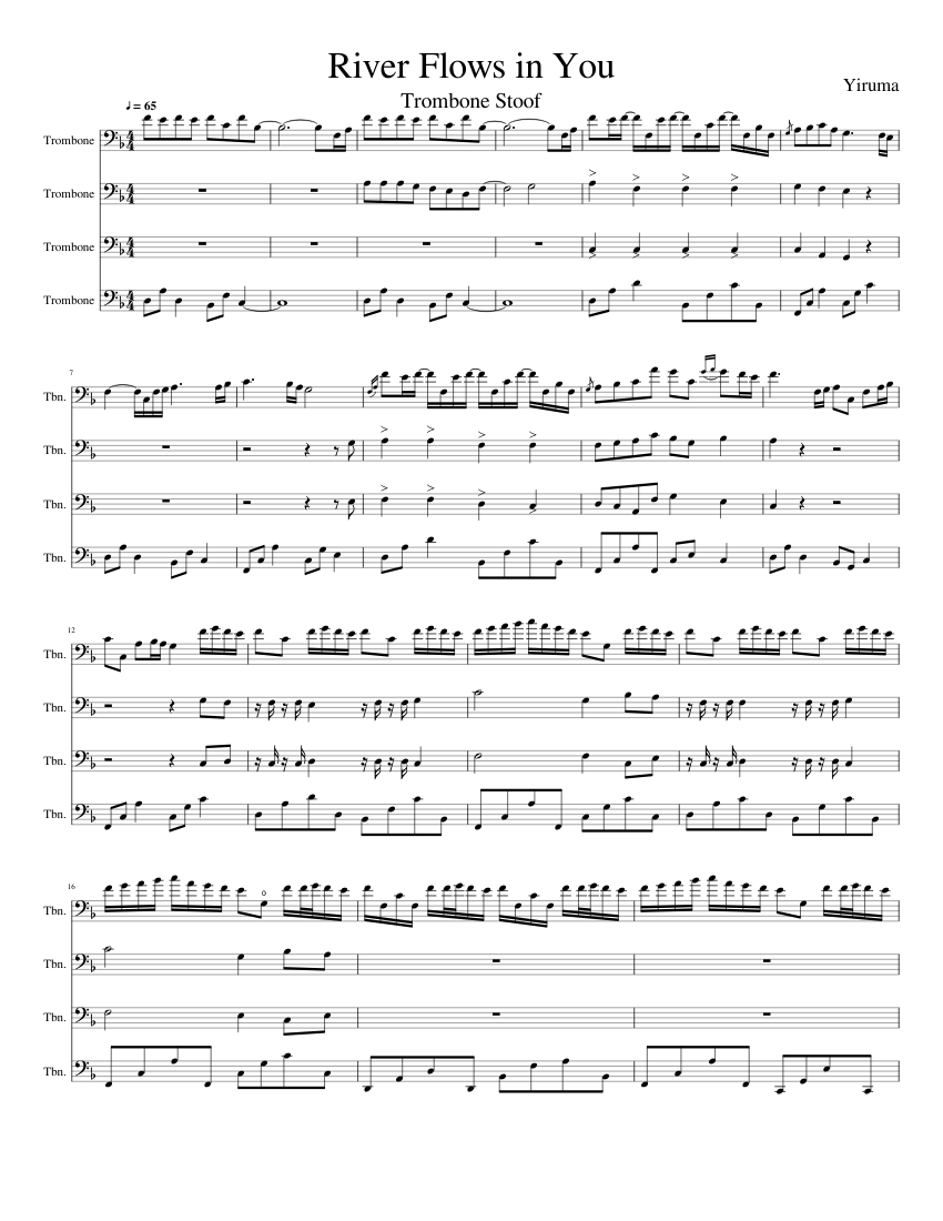 River Flows in You sheet music for Trombone download free in PDF or MIDI