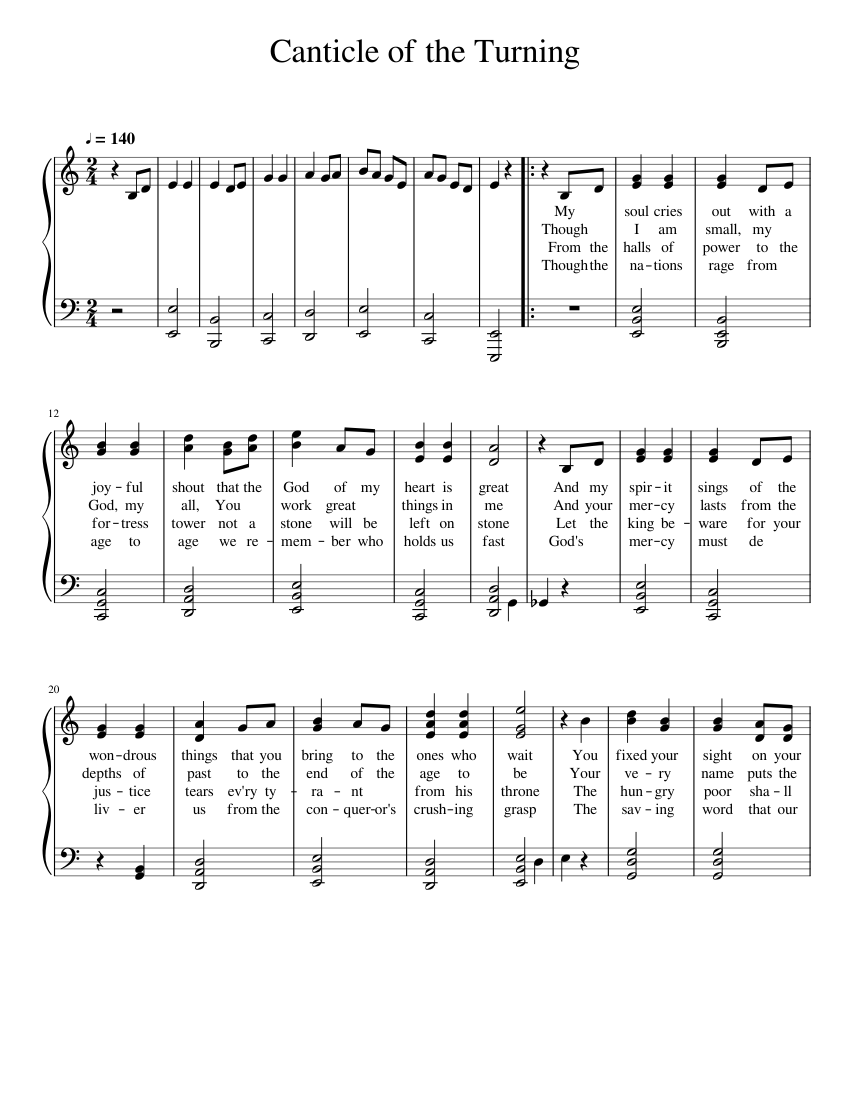 Canticle Of The Turning Pdf | "Canticle of the Turning" Sheet Music – KOTM