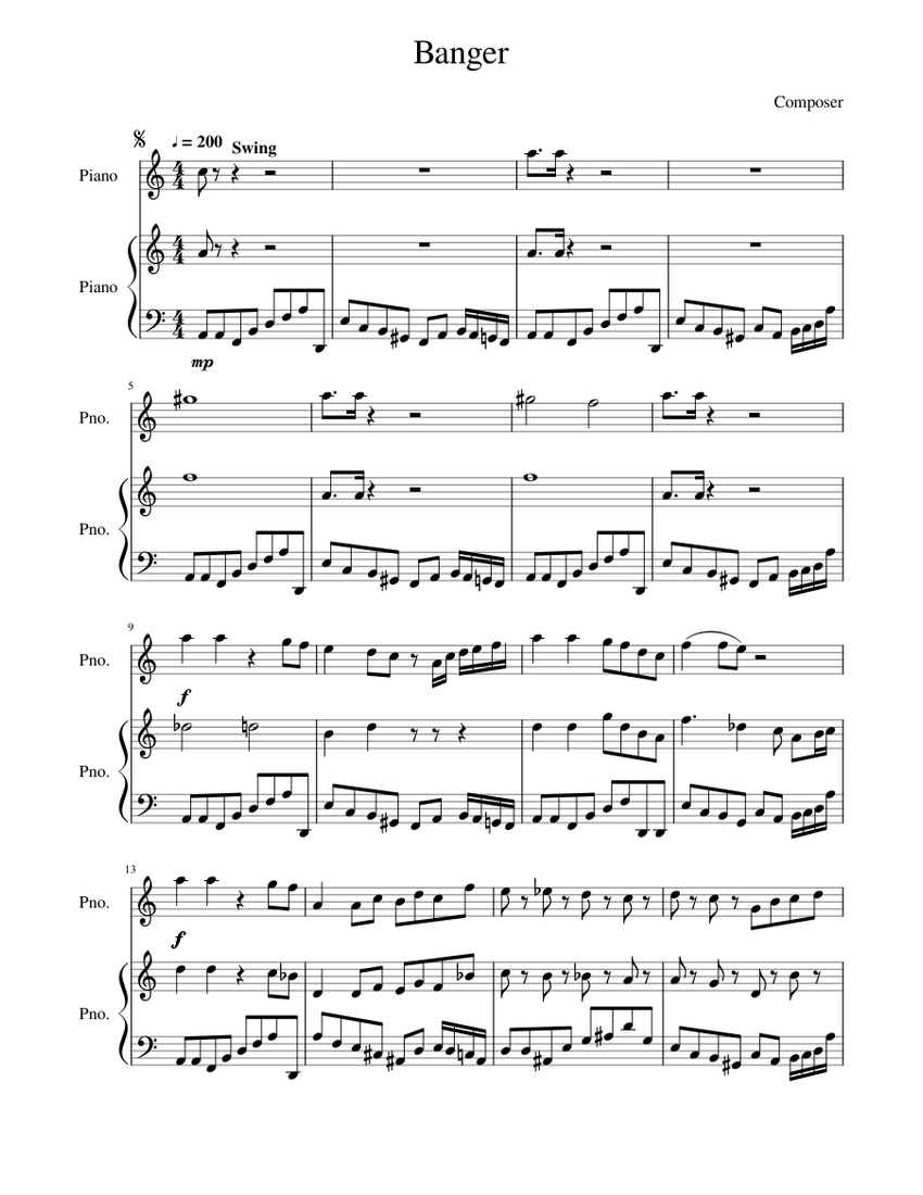 Bop Sheet music for Piano Download free in PDF or MIDI