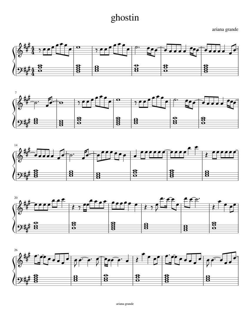 ghostin Sheet music for Piano | Download free in PDF or MIDI