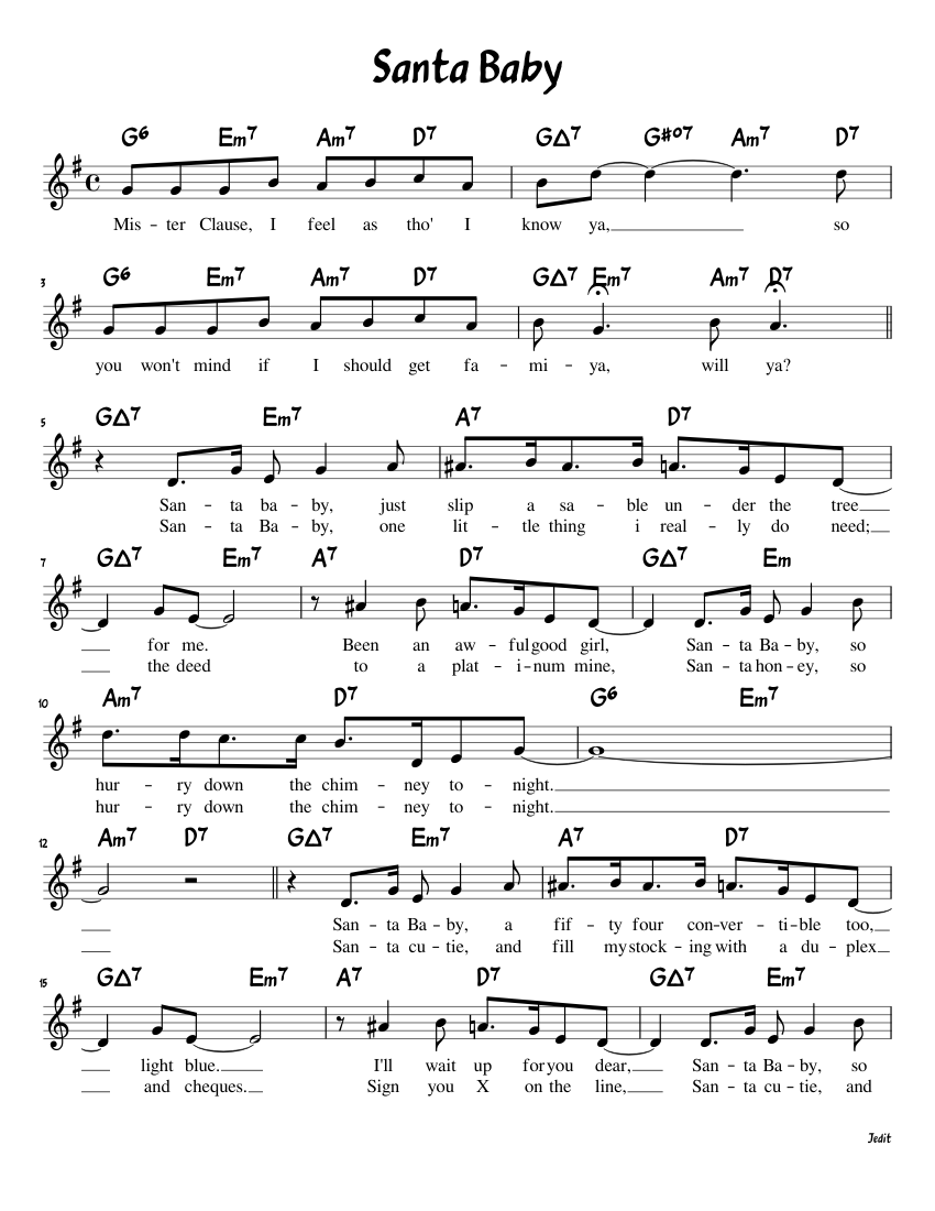 Santa Baby Sheet music for Piano (Solo) | Musescore.com