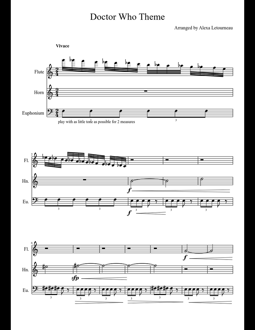 Doctor Who Theme sheet music download free in PDF or MIDI