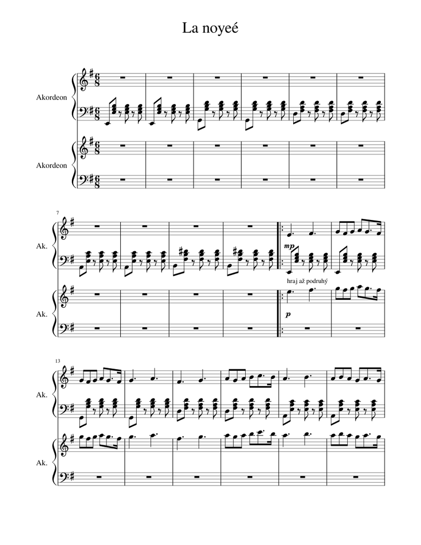 La Noye Sheet Music For Accordion Mixed Duet Musescore la-noye-sheet-music-for-accordion-mixed-duet-musescore