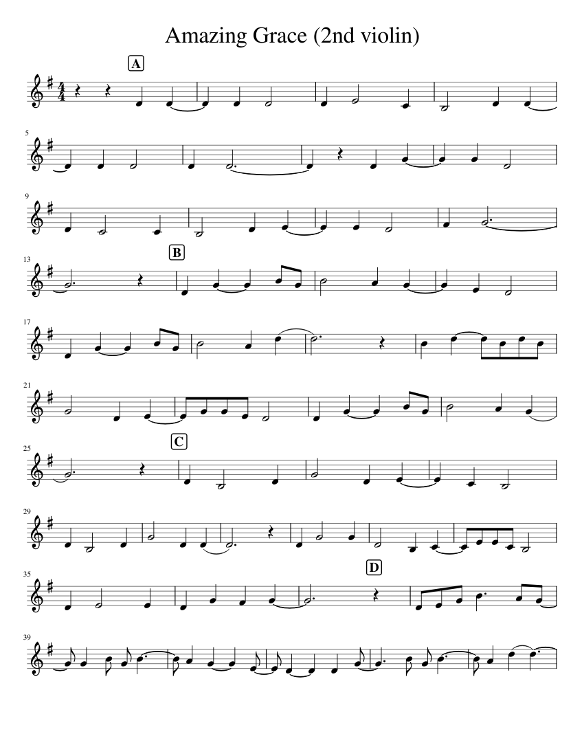 Beginner Amazing Grace Violin Sheet Music / Amazing Grace Strings Sheet music for Violin, Viola, Cello ... - The following rendition of amazing grace features the fretless finger guides® color coded violin tablature.