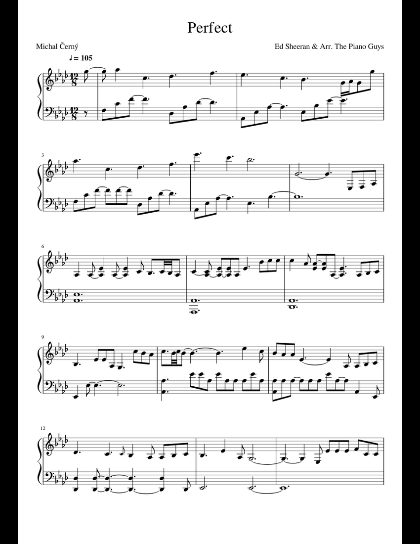 Perfect sheet music for Piano download free in PDF or MIDI