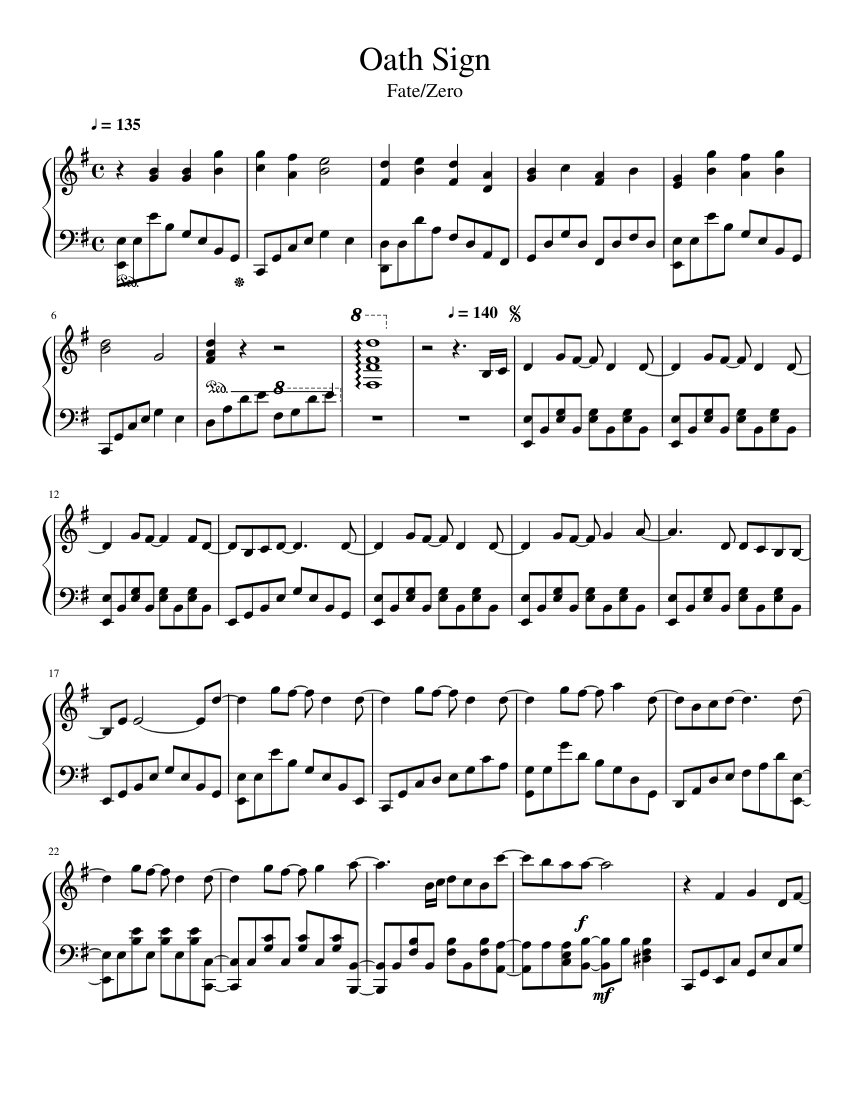 Oath Sign Sheet music for Piano (Solo) | Musescore.com
