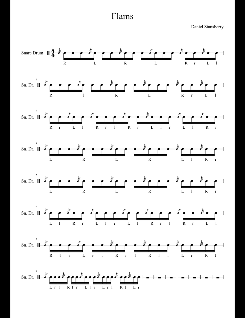 Flams sheet music download free in PDF or MIDI