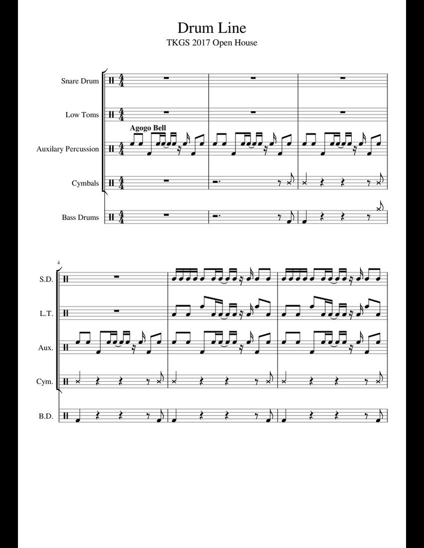 Drum Line TKGS sheet music for Percussion download free in PDF or MIDI