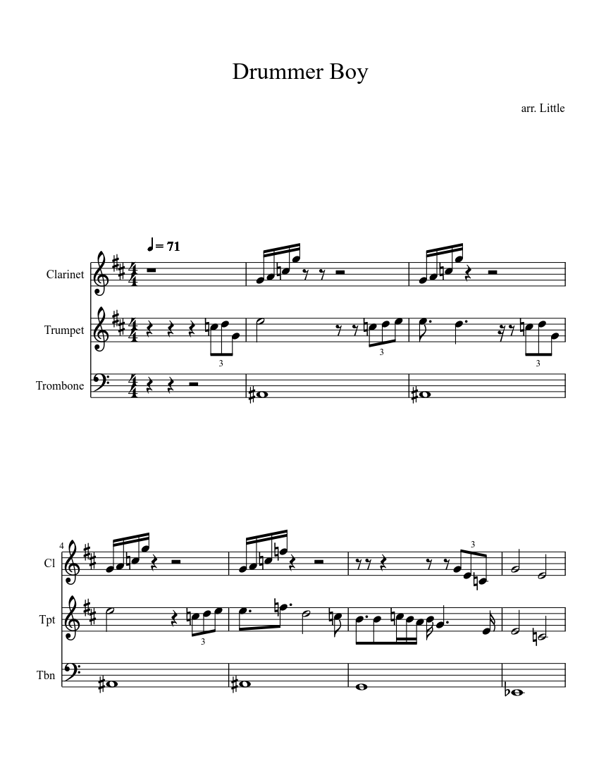 Drummer Boy Sheet music Download free in PDF or MIDI