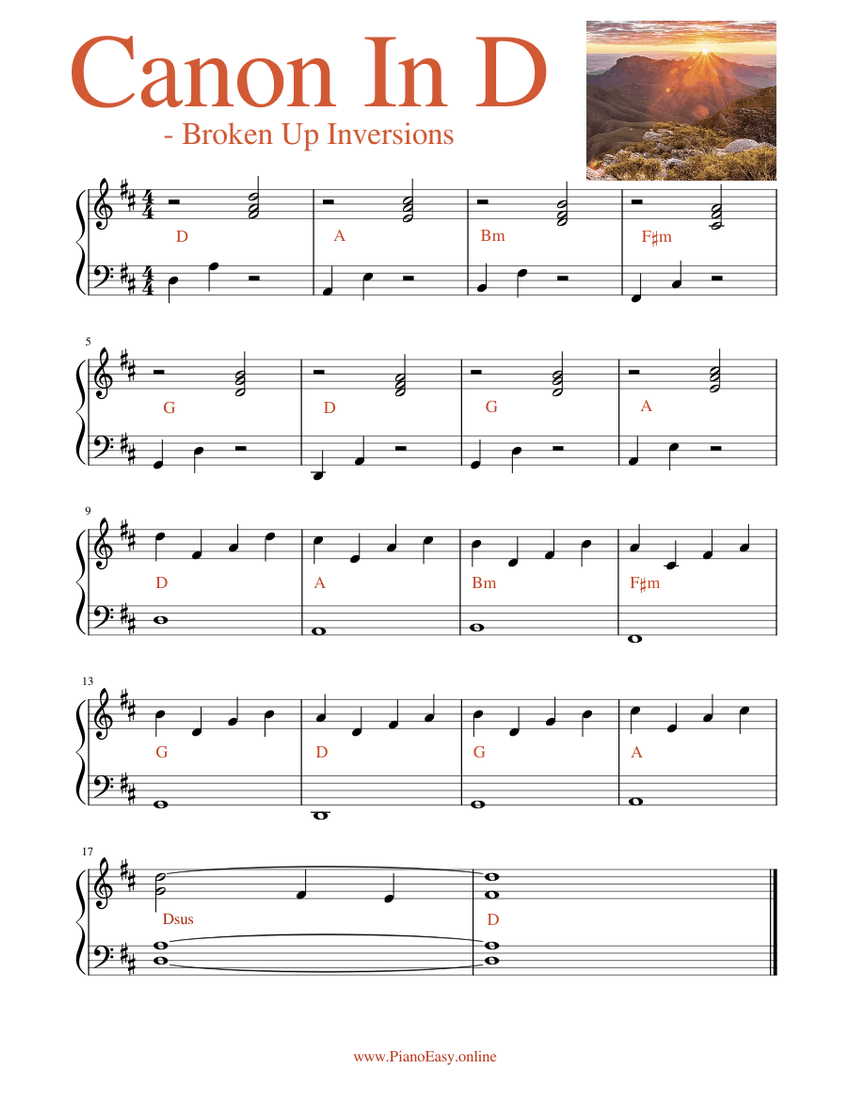 Canon In D - lesson 68 Sheet music for Piano (Solo) | Musescore.com