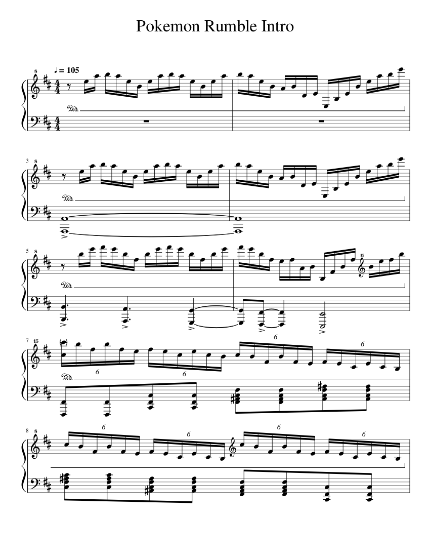 Pokemon Rumble Intro Sheet music for Piano (Solo) | Musescore.com