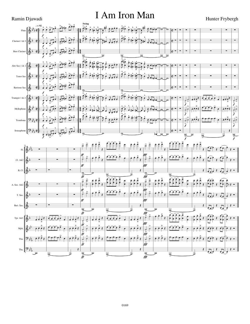 I Am Iron Man Sheet music for Flute, Piccolo, Alto Saxophone