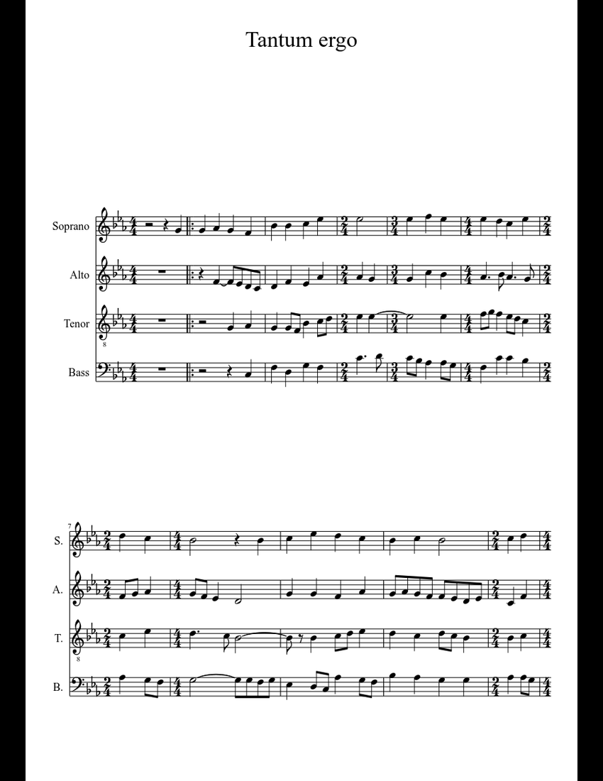 Tantum ergo sheet music download free in PDF or MIDI