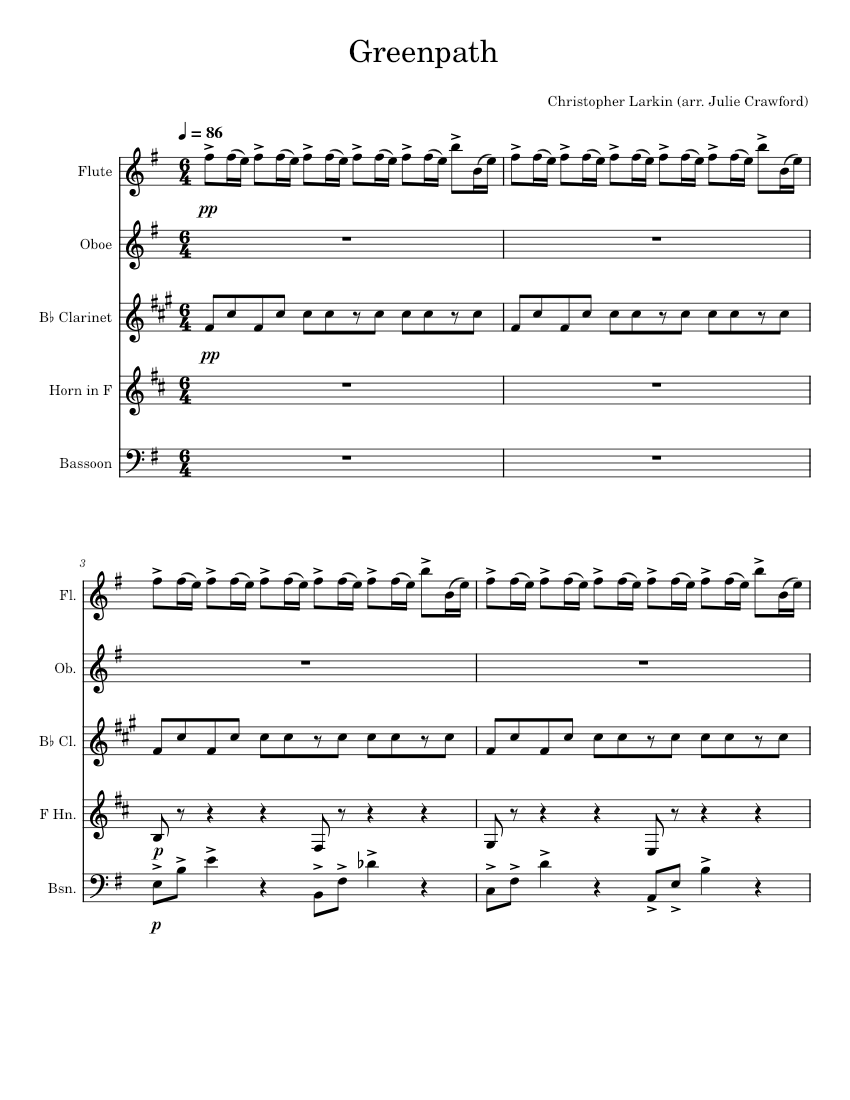 Hollow Knight Soundtrack - Greenpath Sheet music for Flute, Clarinet ...