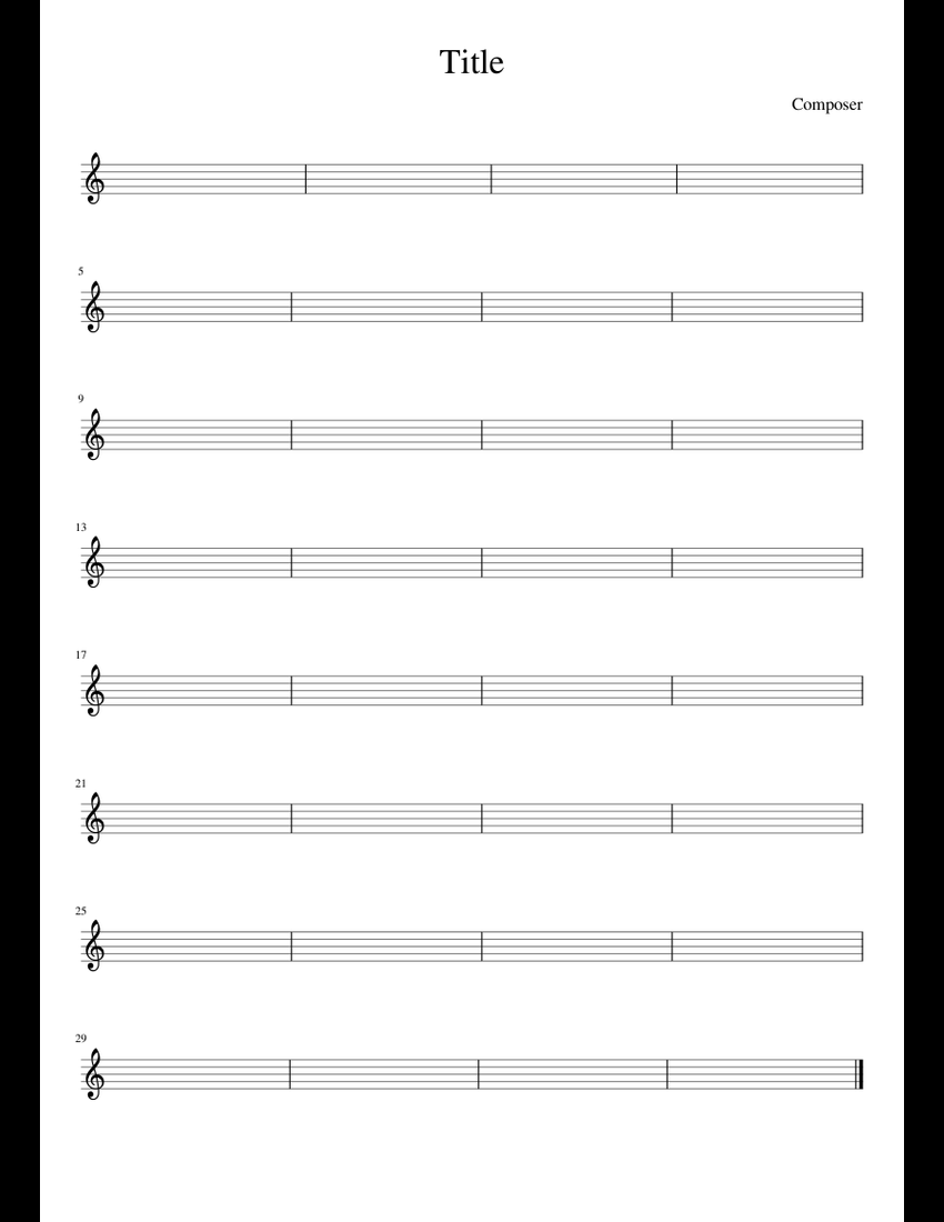 Notenblatt-leer sheet music for Piano download free in PDF or MIDI