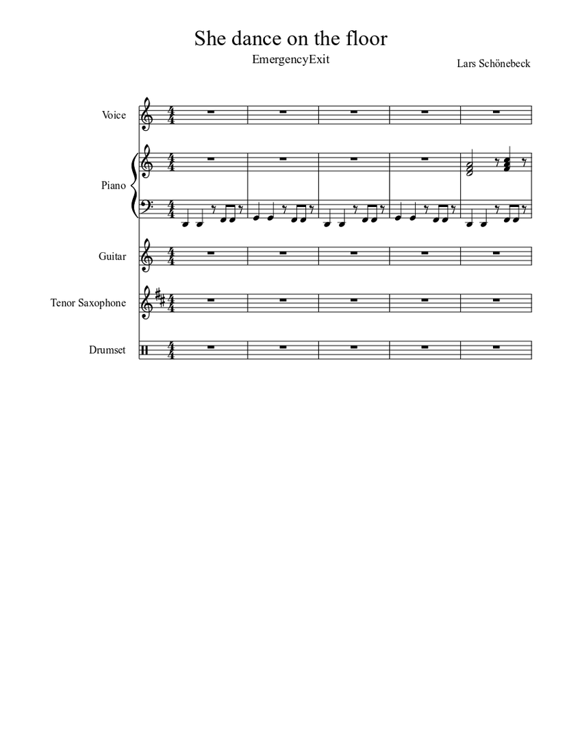 She dance on the floor Sheet music Download free in PDF or MIDI