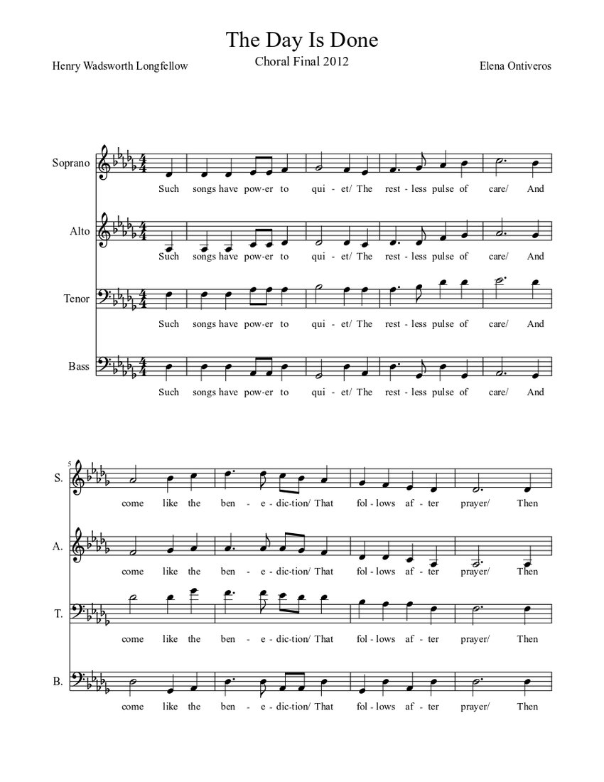 The Day Is Done Sheet music for Bass (Solo)