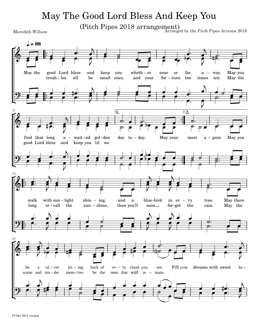 May The Good Lord Bless And Keep You Sheet Music For Piano Download May the good lord bless and keep you sheet music for piano download