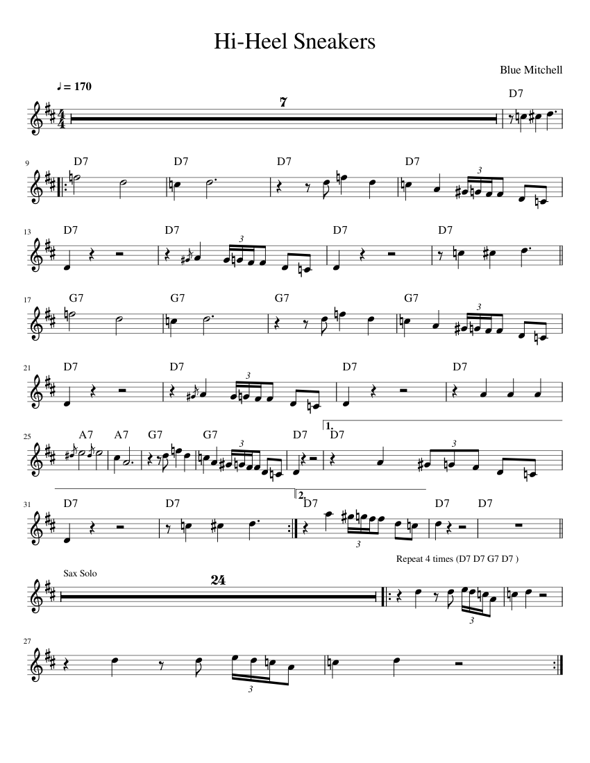 Hi Heel Sneakers Sheet music for Trumpet Download free in PDF or MIDI