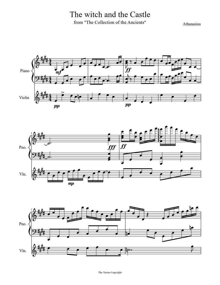 Duet for Violin and Piano Sheet music | Download free in PDF or MIDI
