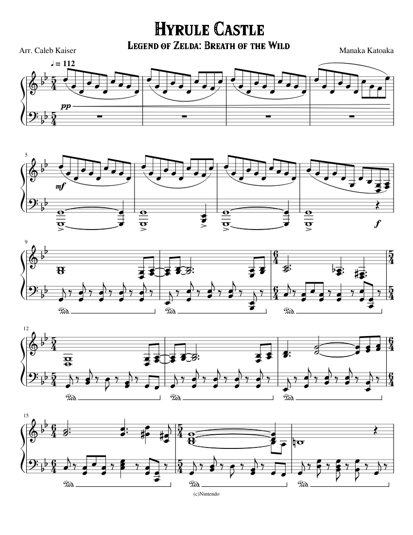 Hyrule Castle Piano sheet music for Piano download free in PDF or MIDI