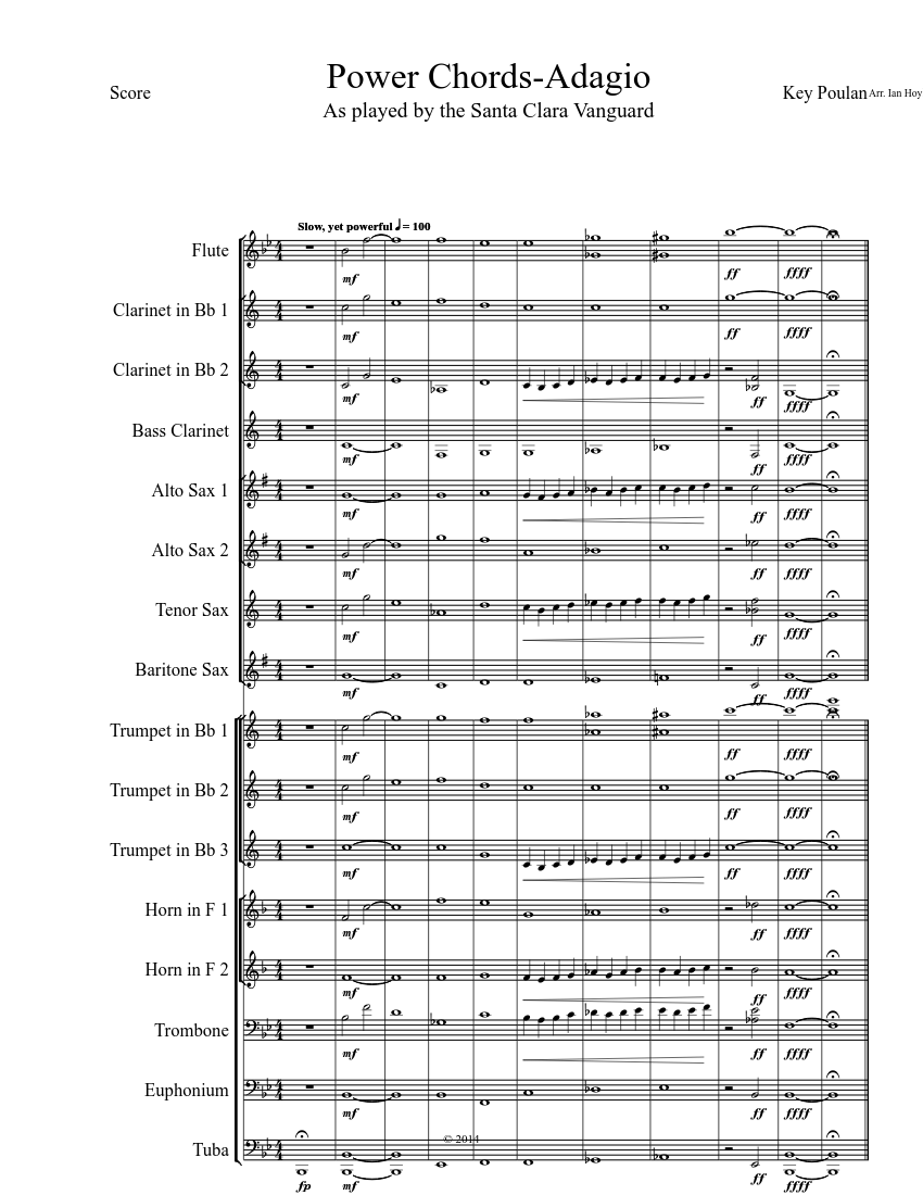 Santa Clara Vanguard Power ChordsFull Marching Band sheet music