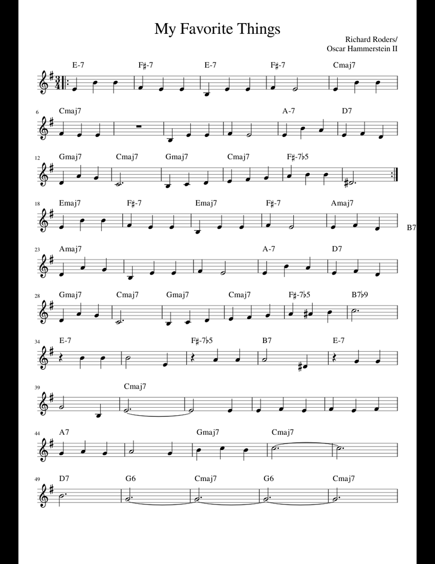 my-favorite-things-original-sheet-music-for-piano-download-free-in-pdf