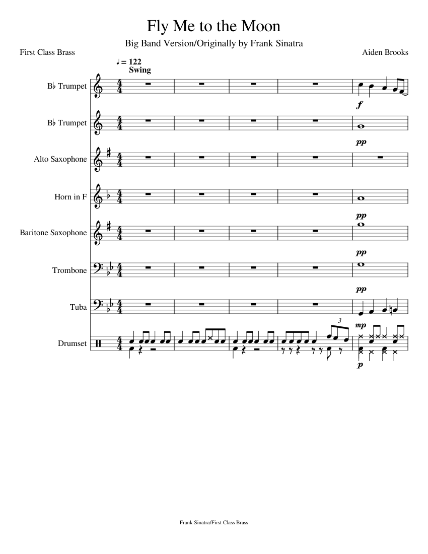 Fly Me to the Moon Sheet music for Trumpet, Alto Saxophone, French Horn