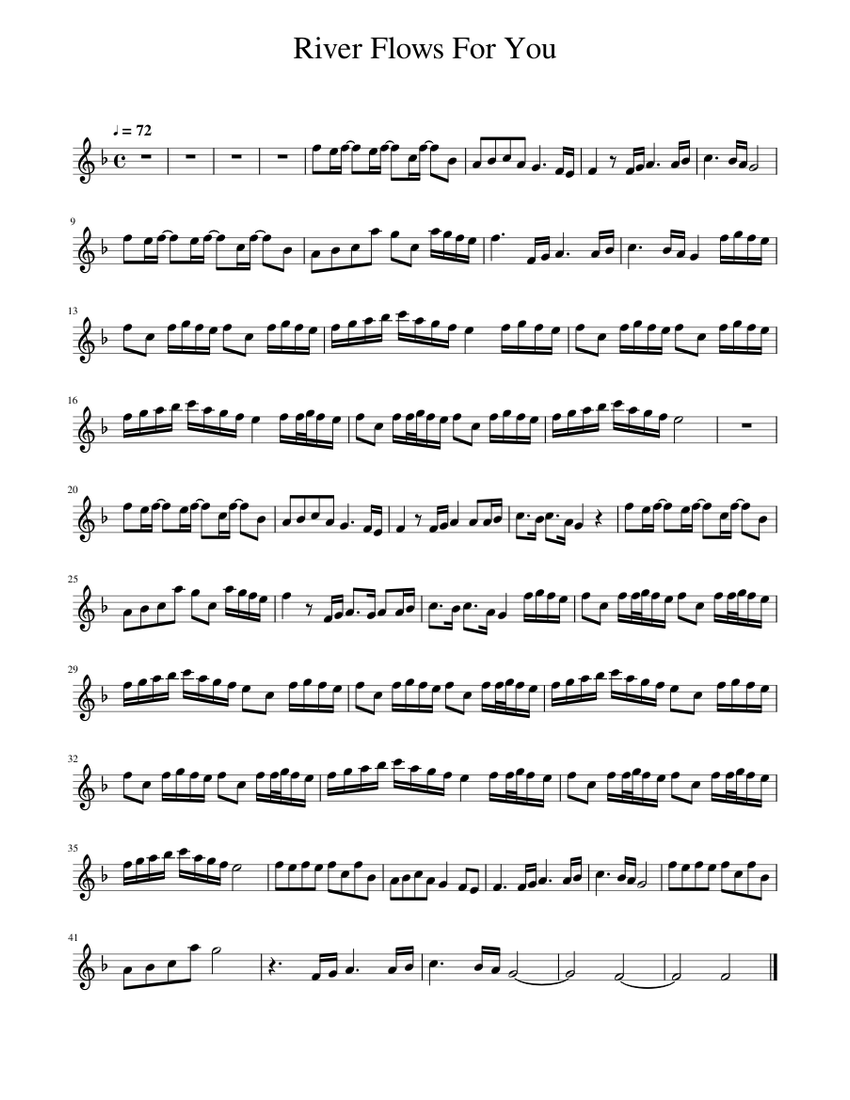 River Flows For You Sheet music for Flute (Solo) | Musescore.com