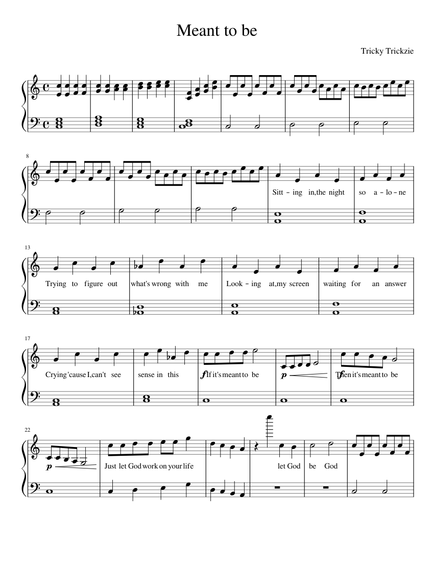 Meant to be Sheet music for Piano (Solo)