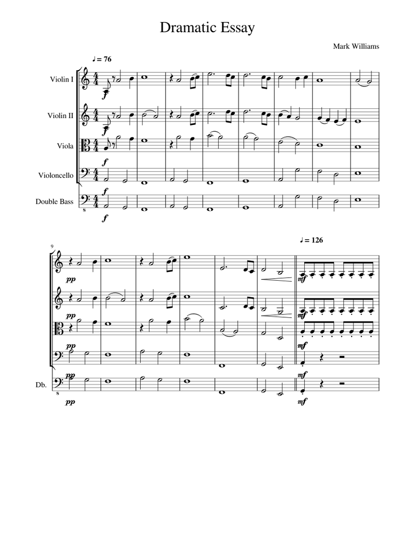 dramatic essay cello sheet music