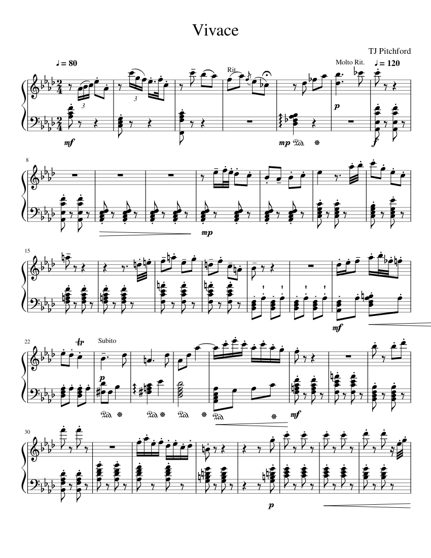 Vivace Sheet music for Piano (Solo)
