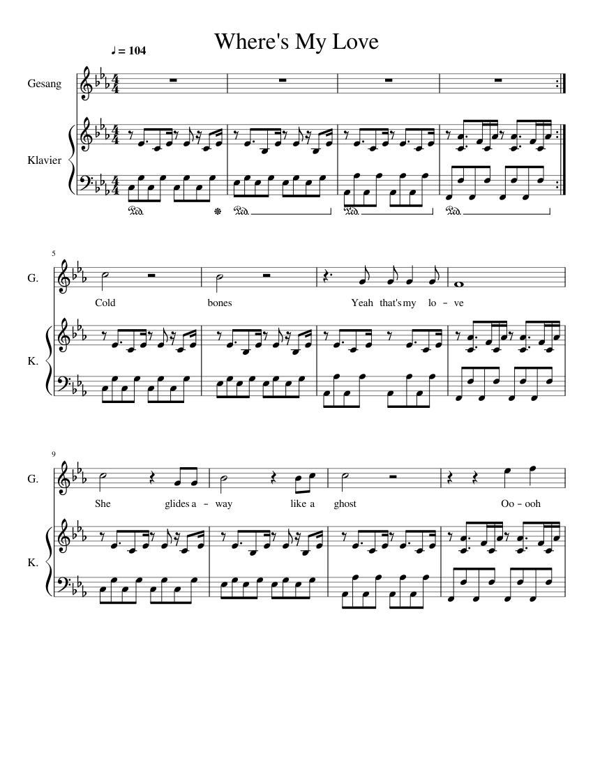 Wheres My Love Sheet music for Piano, Voice | Download free in PDF or