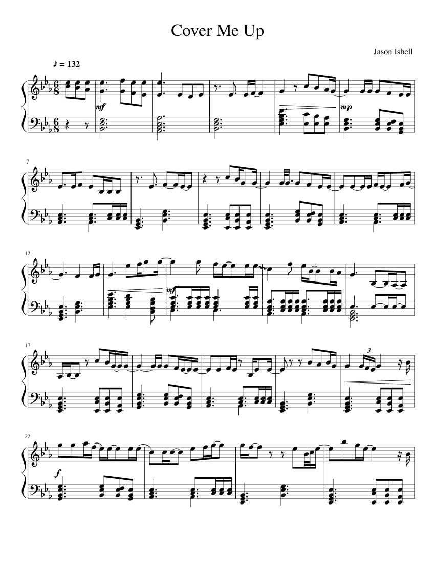 Cover Me Up Sheet music for Piano (Solo) | Musescore.com