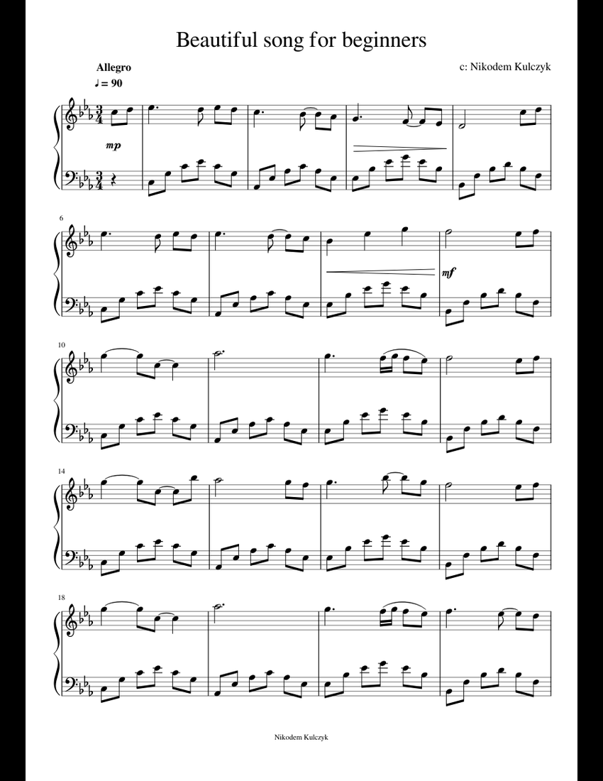 Free Piano Sheet Music Pdf For Beginners : Jingle Bells | Beginner Piano Sheet Music (Digital Print) : Free free jazz piano sheet music sheet music pieces to download from 8notes.com