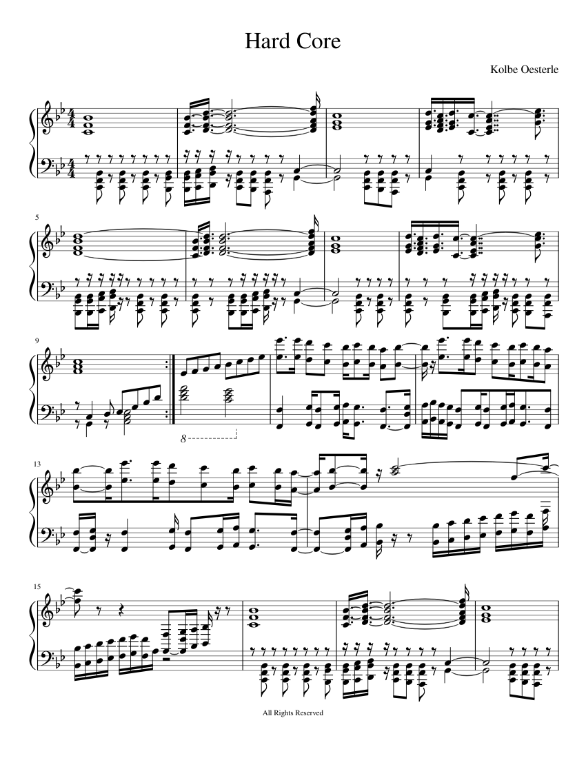 Hard Core Sheet music for Piano | Download free in PDF or MIDI