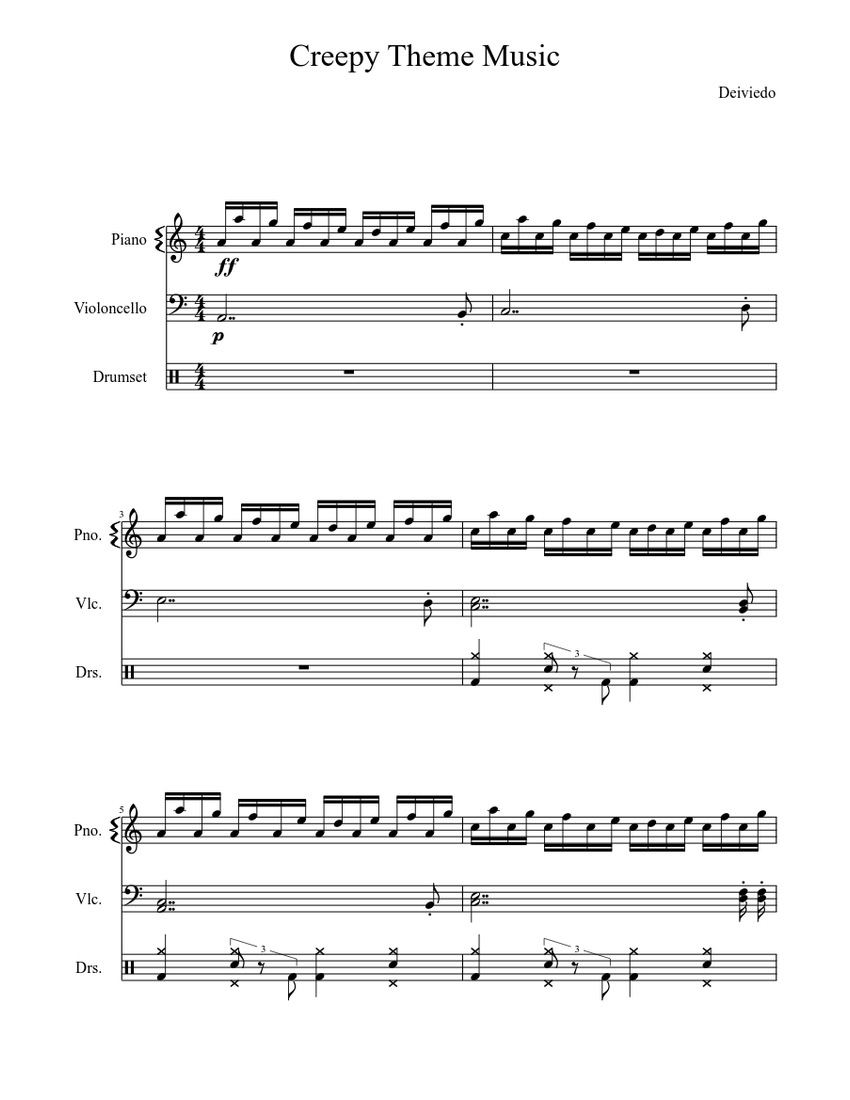 Creepy Theme Music Sheet music | Download free in PDF or MIDI