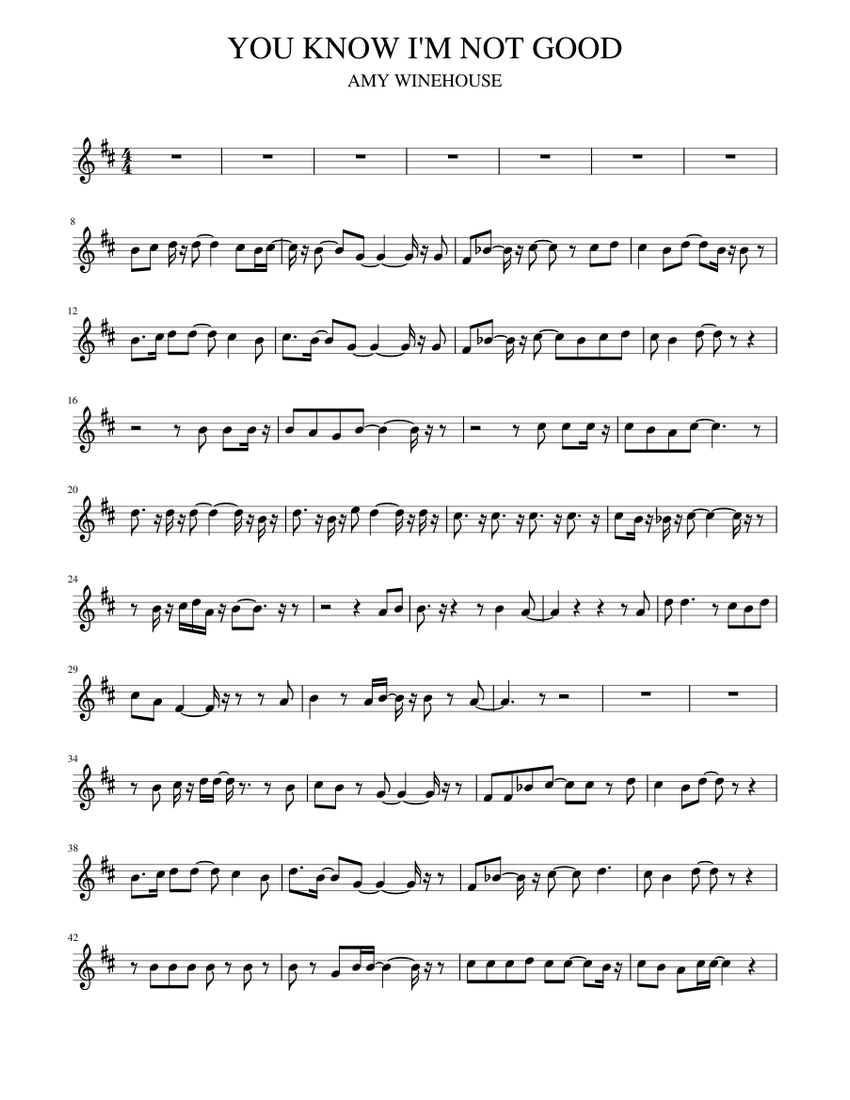 YOU KNOW I'M NOT GOOD Sheet music for Piano (Solo) | Musescore.com