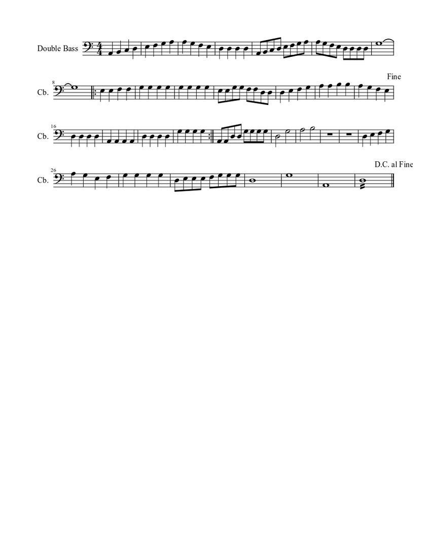Easy Double Bass Sheet music Download free in PDF or MIDI