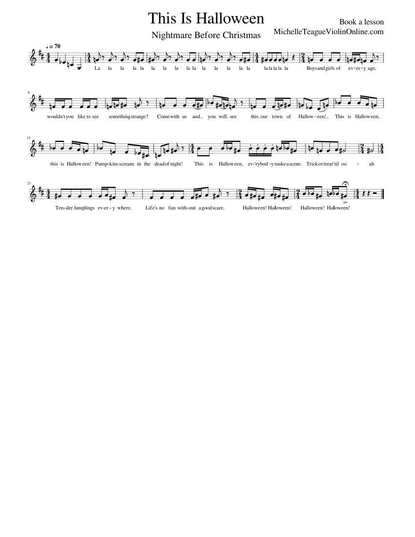 This_Is_Halloween violin Sheet music for Violin (Solo) | Musescore.com